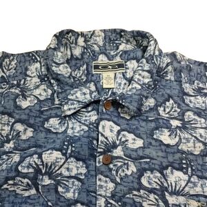 Y2k Vtg Ocean Pacific Hawaiian Shirt Men 3X Magnum PI Blue Tropical Knit Button